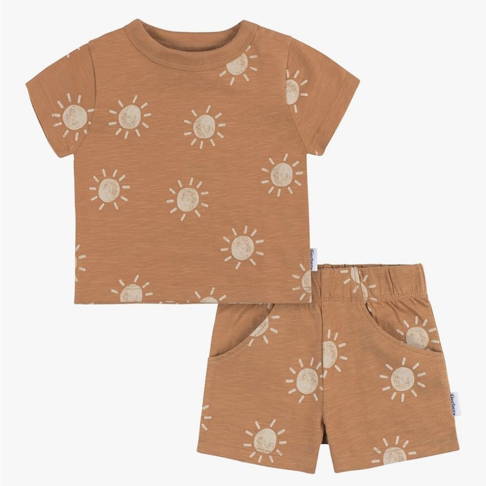 Gerber Kids Sun Print Tan Outfit